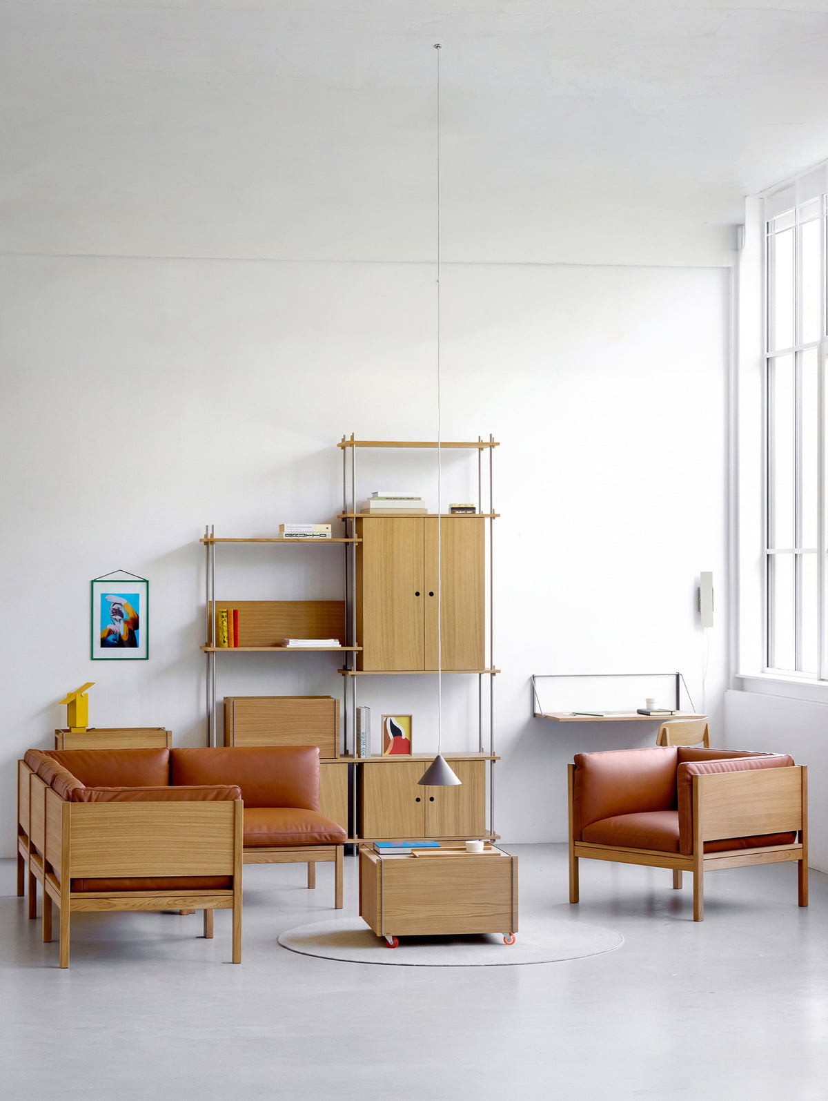 Moebe Lounge Chair by Moebe - Oak Frame / Cognac Leather