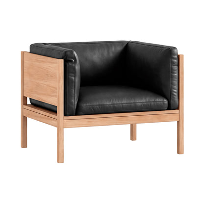 Moebe Lounge Chair by Moebe - Oak Frame / Black Leather 