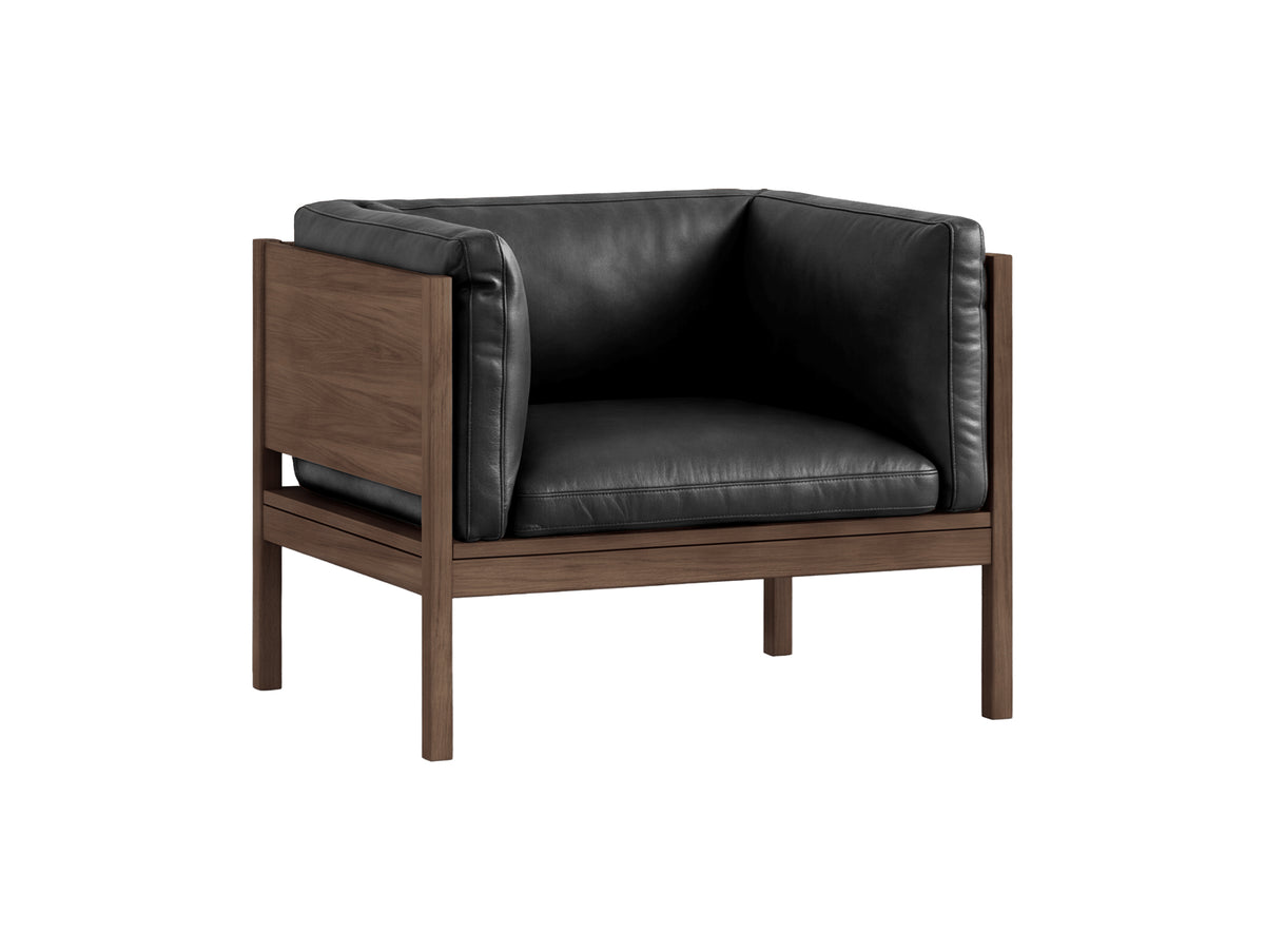 Moebe Lounge Chair by Moebe - Smoked Oak Frame / Black Leather 