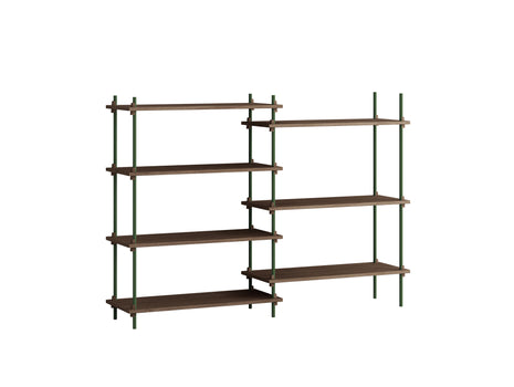 Moebe Shelving System - S.115.2.A Set in Pine Green / Smoked Oak