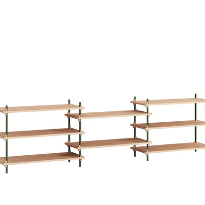Moebe Shelving System - S.65.3.A Set in Pine Green / Oiled Oak