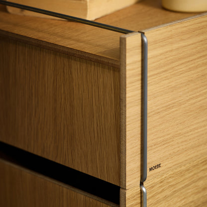 Bedside Storage by Moebe - Oak / Stainless Steel