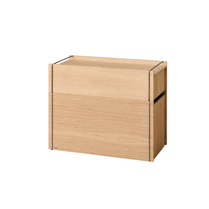 Storage Tower by Moebe - Low / Oak / Stainless Steel
