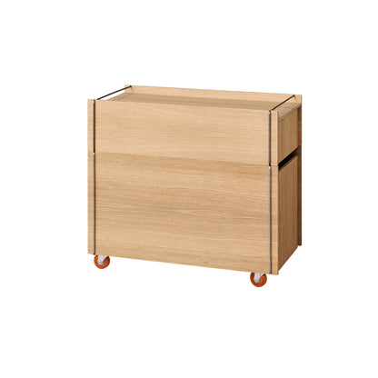 Storage Tower by Moebe - Low / Oak / Stainless Steel