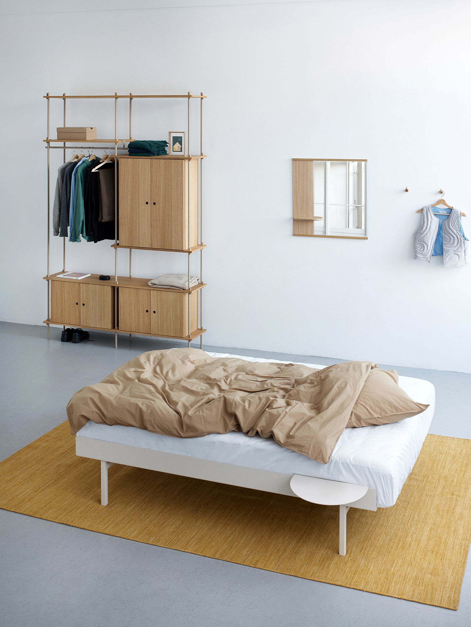 Bed 90 cm by Moebe - Sand