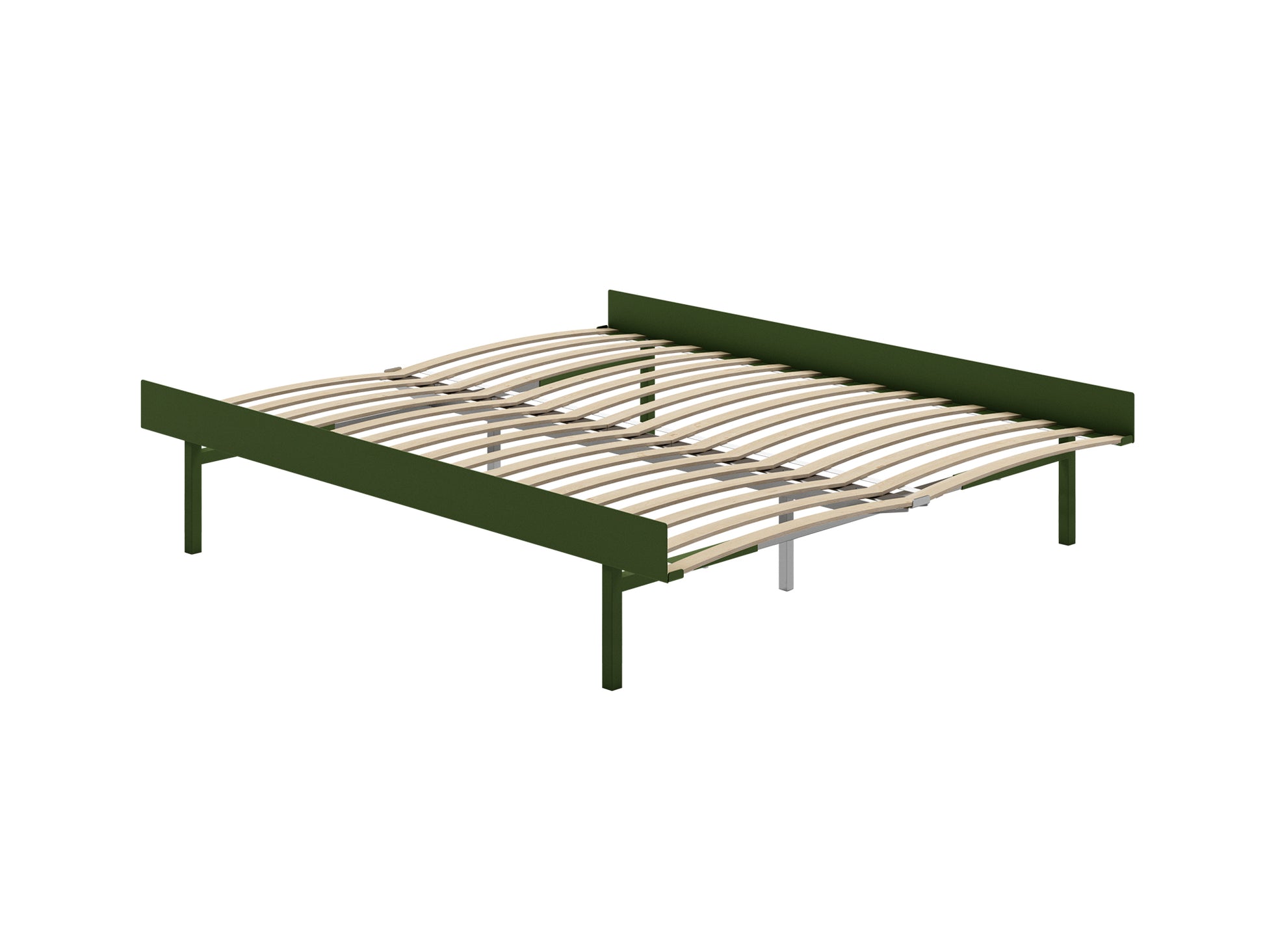 Bed 90 - 180 cm (High) by Moebe- Bed Frame / with 160cm wide Slats / Pine Green
