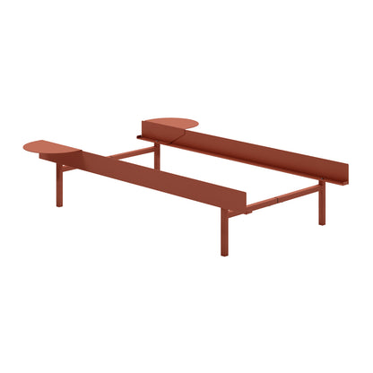 Bed 90 - 180 cm (High) by Moebe- Bed Frame / with NO SLATS / 2 Side Table / Terracotta