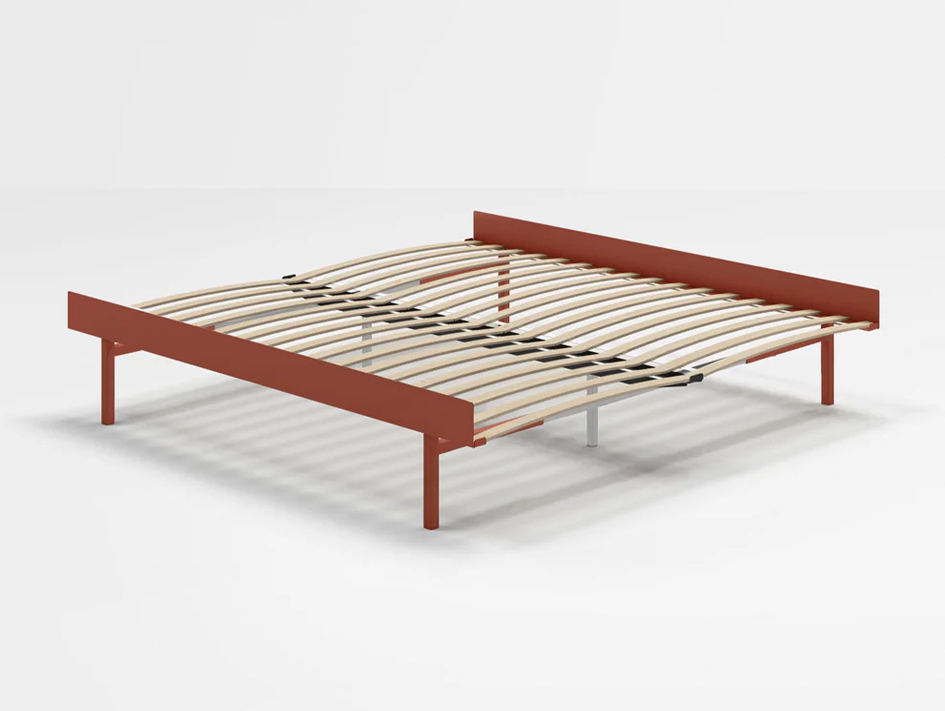 Moebe Bed 90 - 180 cm (High) Frame / with 180cm wide Slats /  Terracotta