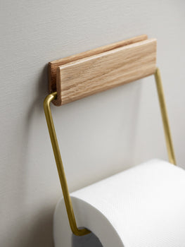 Wooden Toilet Roll Holder by Moebe -  Brass