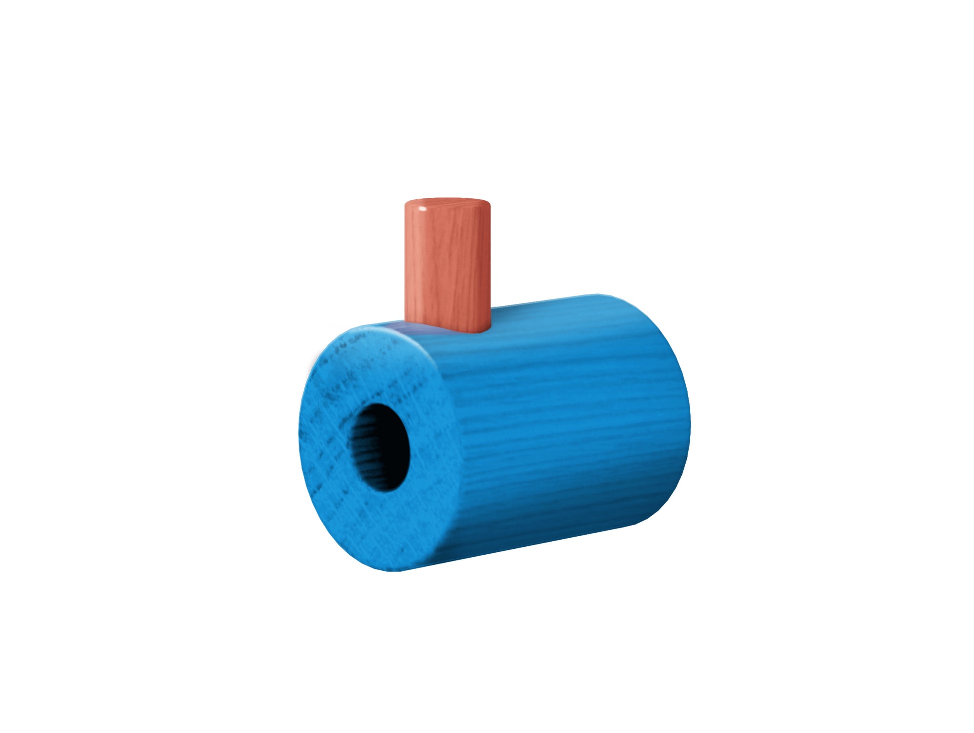 Wooden Wall Hook by Moebe - Blue / Rose Lacquered Oak