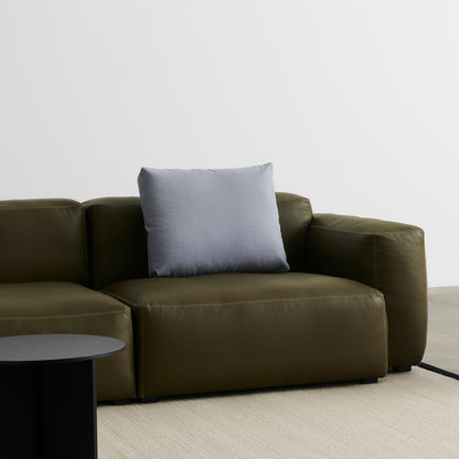 Mags Soft 2.5 Seater Sofa (Low Armrest) by HAY - Forest Sense Leather / Beige Stitches