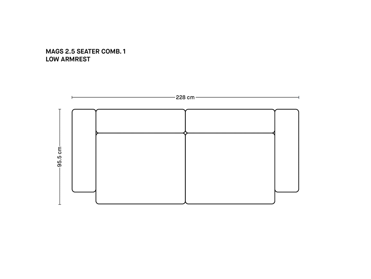 Mags 2.5 Seater Sofa (Low Armrest)