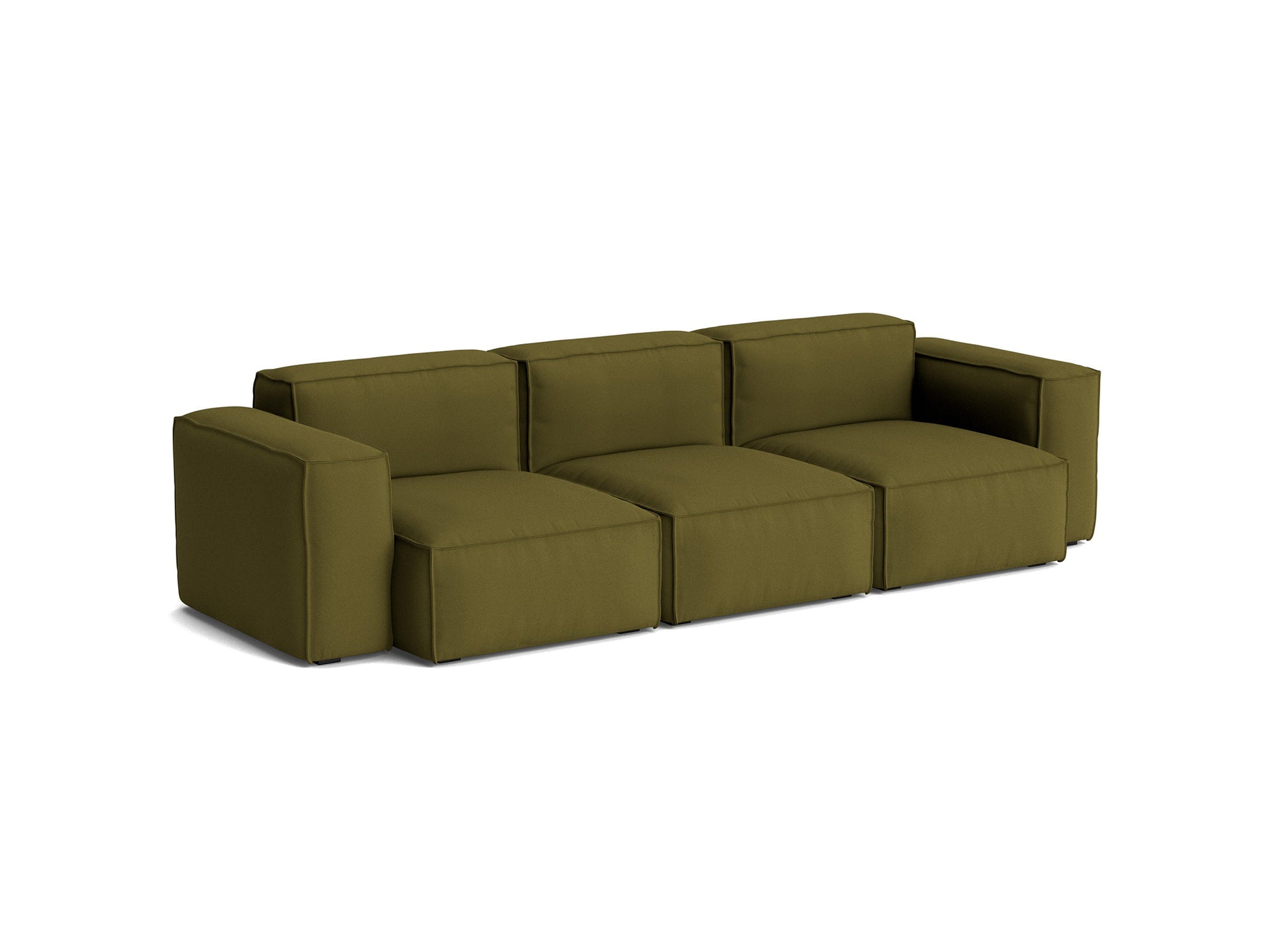 Mags Soft 3 Seater Sofa (Low Armrest) with Removable Cover by HAY - Combination 1 / Steelcut 985