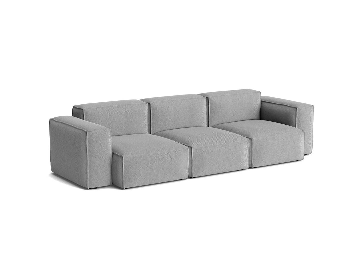 Mags Soft 3 Seater Sofa (Low Armrest) with Removable Cover by HAY - Combination 1 / Steelcut Trio 124