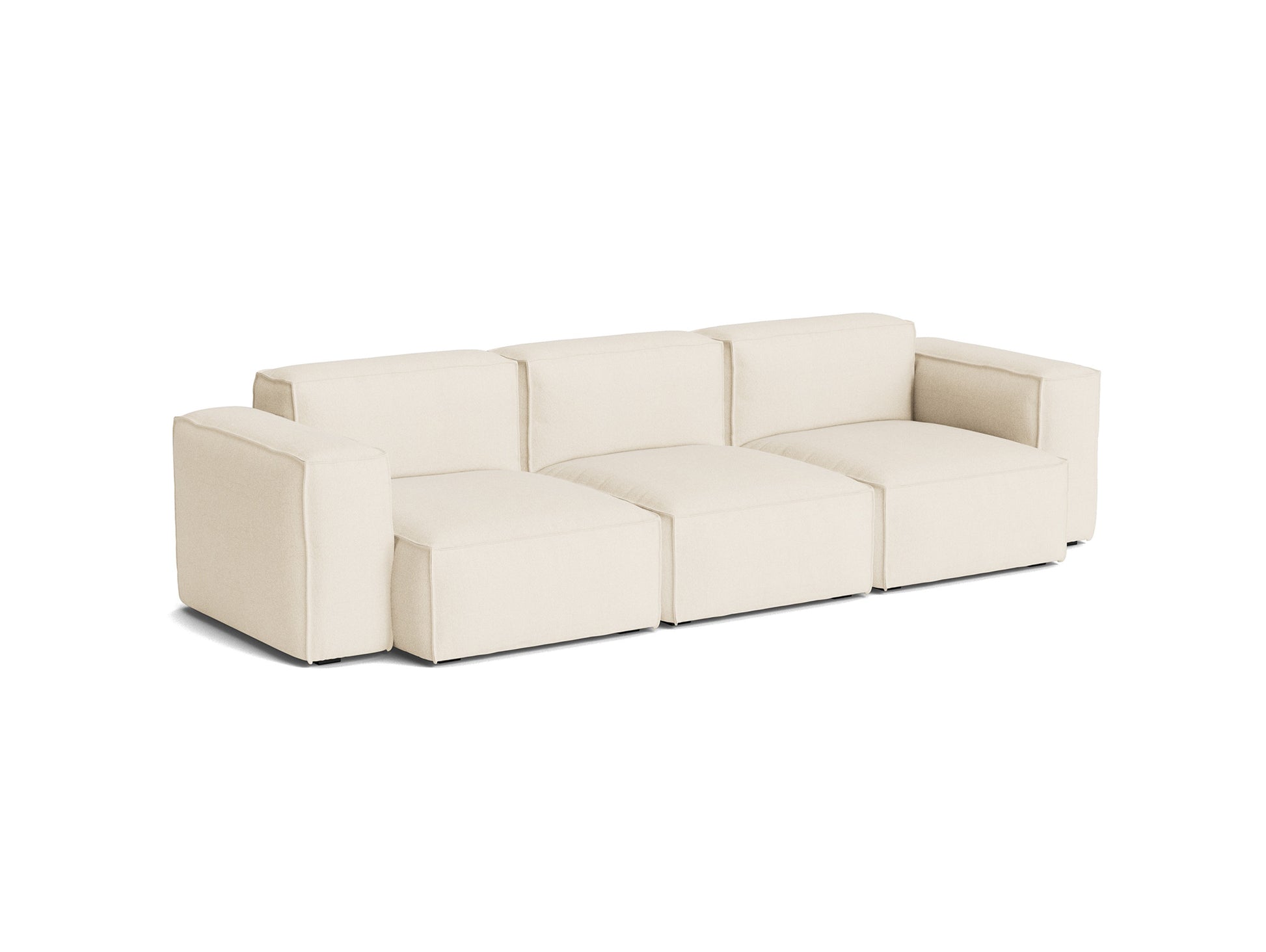 Mags Soft 3 Seater Sofa (Low Armrest) with Removable Cover by HAY - Combination 1 / Turf Cream