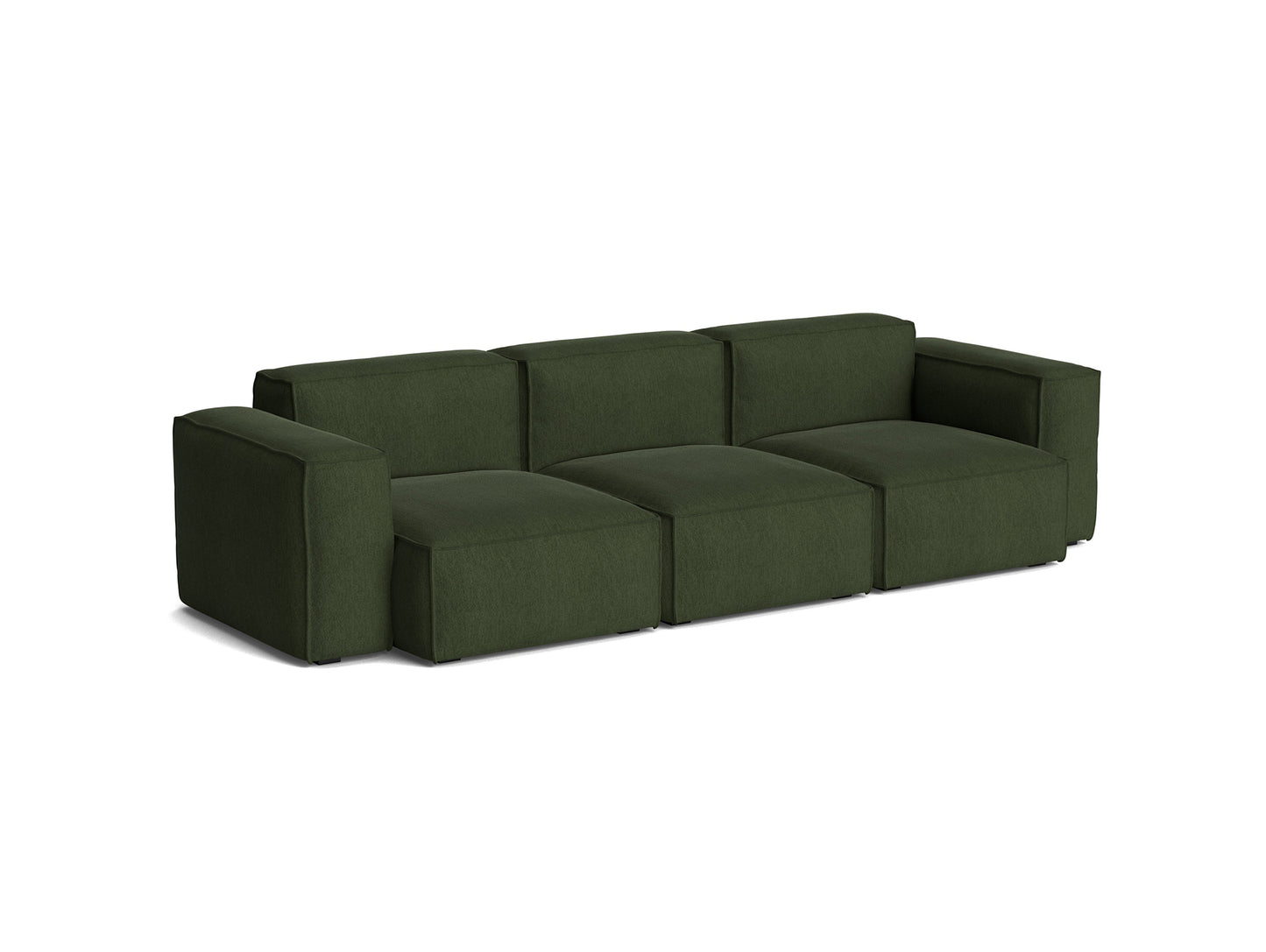 Mags Soft 3 Seater Sofa (Low Armrest) with Removable Cover by HAY - Combination 1 / Turf Dark Green