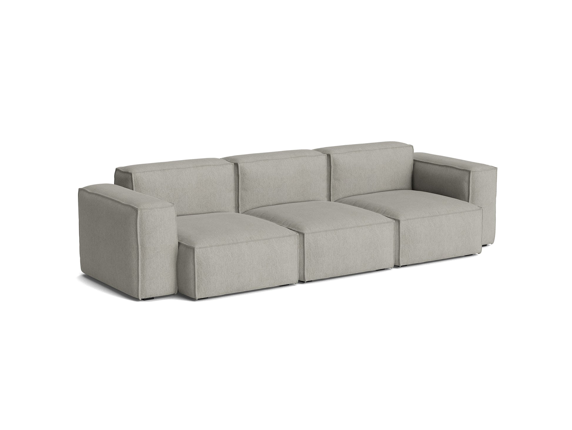Mags Soft 3 Seater Sofa (Low Armrest) with Removable Cover by HAY - Combination 1 / Turf Light Grey