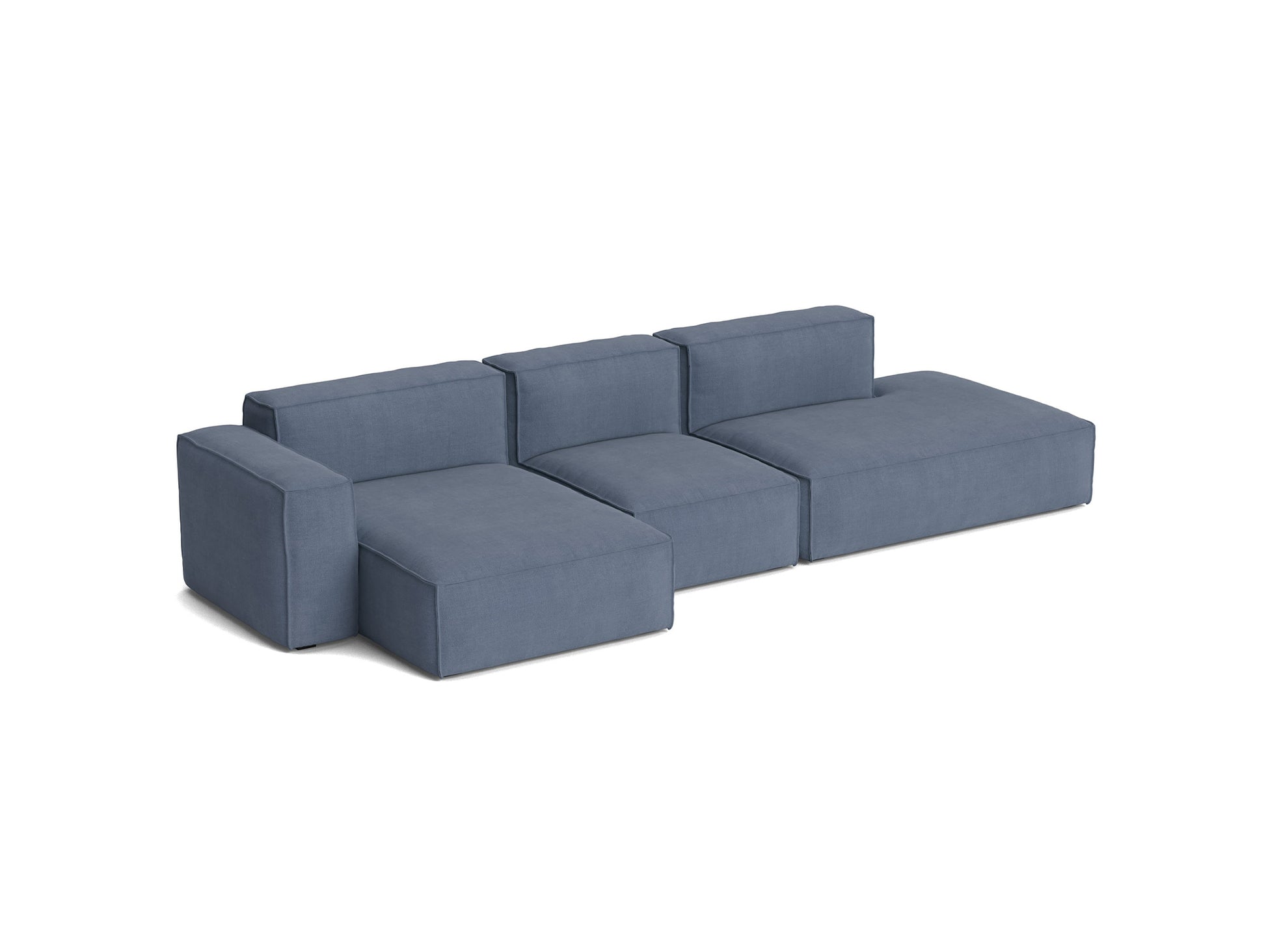 Mags Soft 3 Seater Sofa (Low Armrest) with Removable Cover by HAY - Combination 4 Left / Linara 198