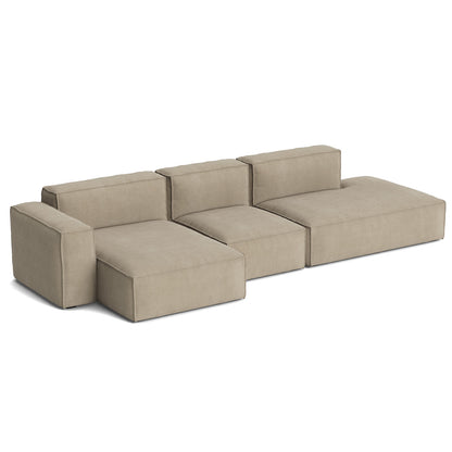 Mags Soft 3 Seater Sofa (Low Armrest) with Removable Cover by HAY - Combination 4 Left / Linara 216