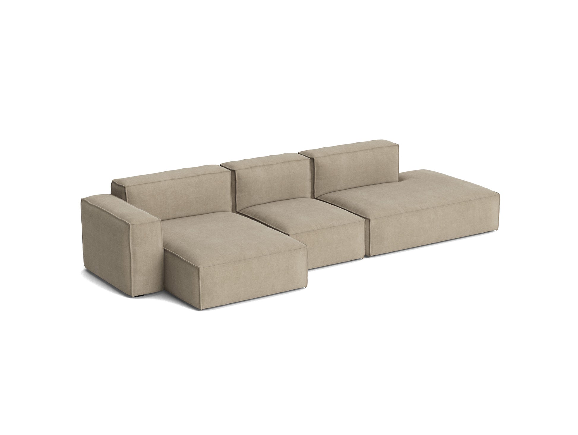 Mags Soft 3 Seater Sofa (Low Armrest) with Removable Cover by HAY - Combination 4 Left / Linara 216