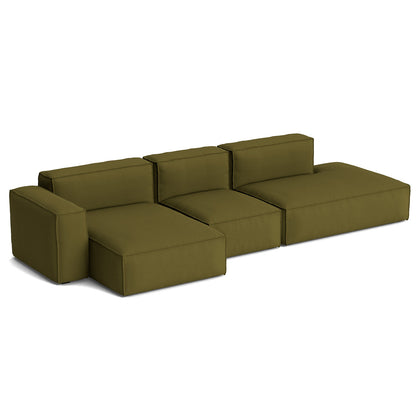 Mags Soft 3 Seater Sofa (Low Armrest) with Removable Cover by HAY - Combination 4 Left / Steelcut 985