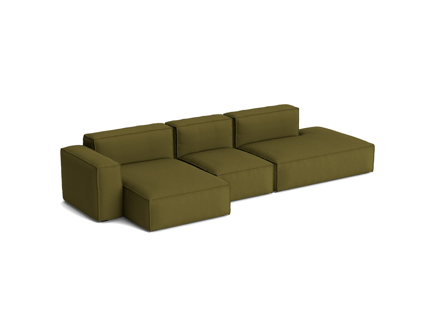 Mags Soft 3 Seater Sofa (Low Armrest) with Removable Cover by HAY - Combination 4 Left / Steelcut 985