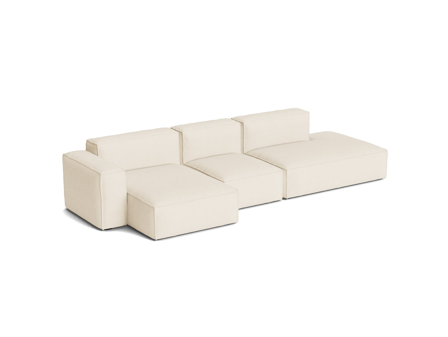 Mags Soft 3 Seater Sofa (Low Armrest) with Removable Cover by HAY - Combination 4 Left / Turf Cream
