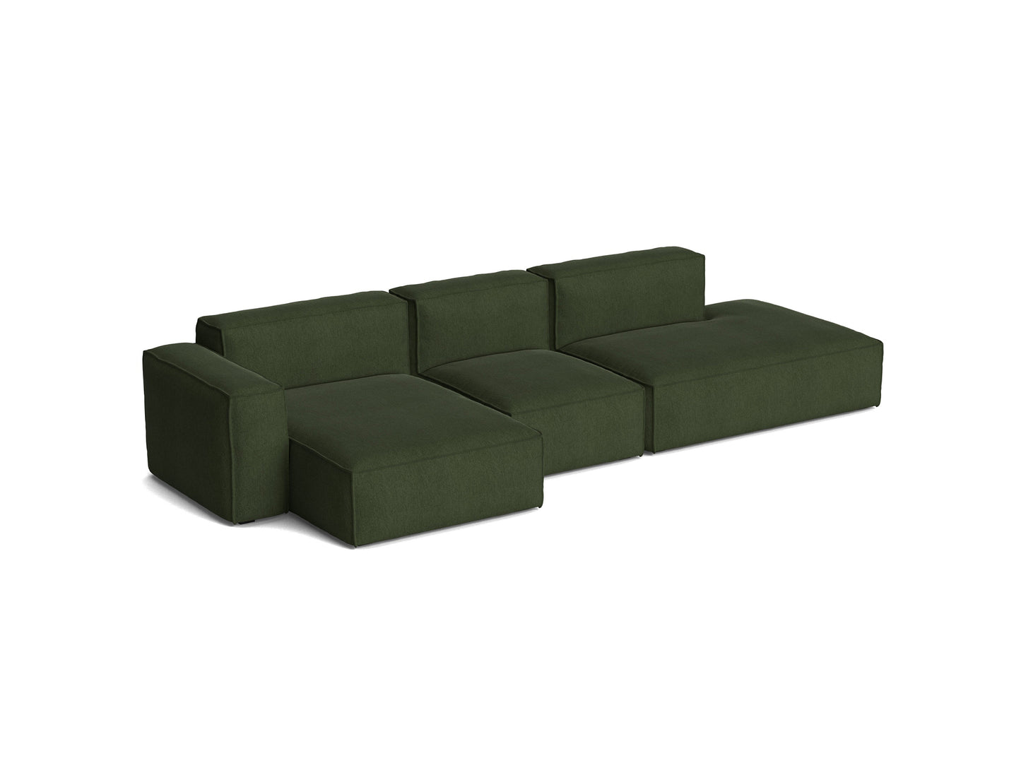 Mags Soft 3 Seater Sofa (Low Armrest) with Removable Cover by HAY - Combination 4 Left / Turf Dark Green