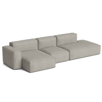 Mags Soft 3 Seater Sofa (Low Armrest) with Removable Cover by HAY - Combination 4 Left / Turf Light Grey