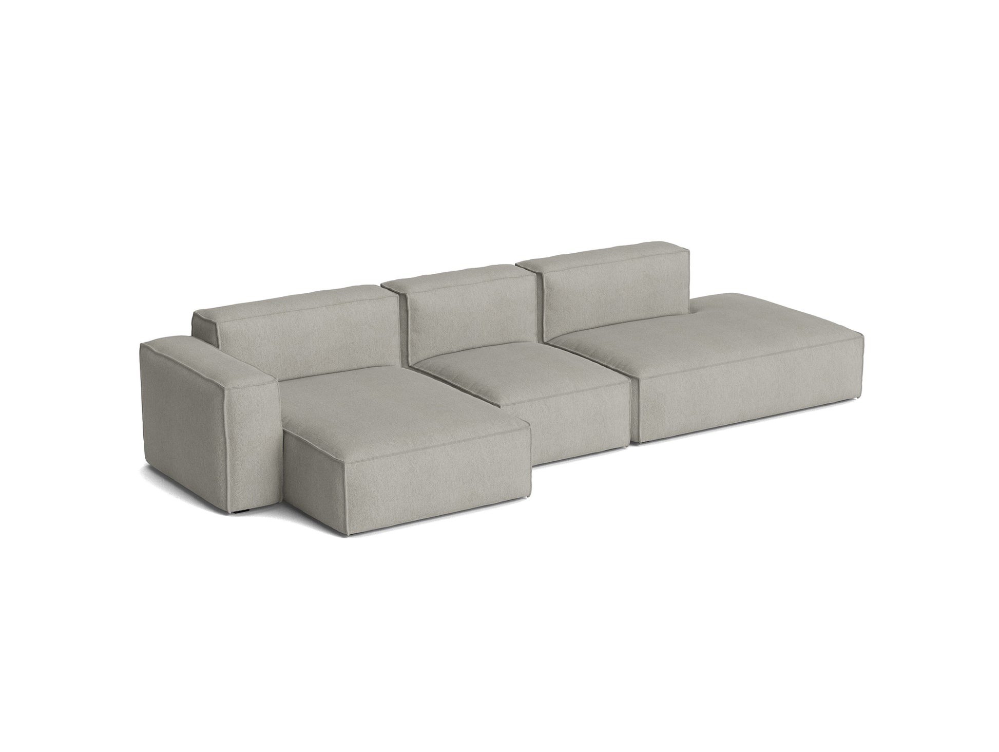 Mags Soft 3 Seater Sofa (Low Armrest) with Removable Cover by HAY - Combination 4 Left / Turf Light Grey