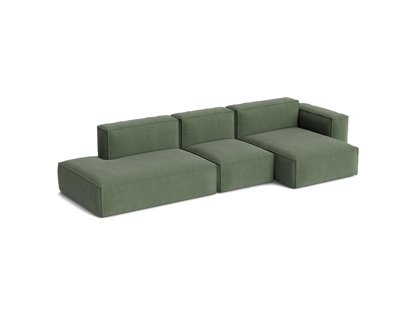 Mags Soft 3 Seater Sofa (Low Armrest) with Removable Cover by HAY - Combination 4 Right / Linara 100