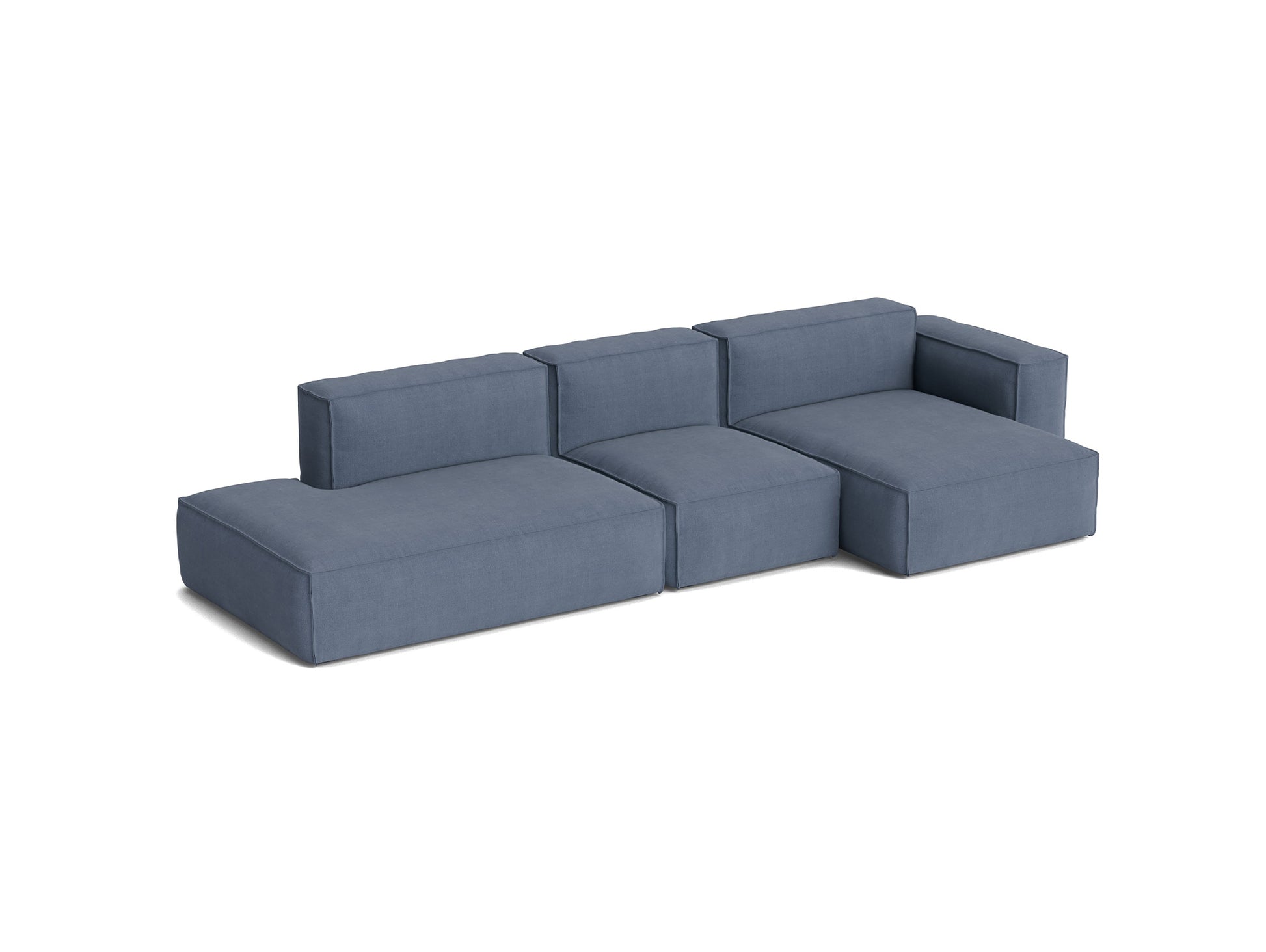 Mags Soft 3 Seater Sofa (Low Armrest) with Removable Cover by HAY - Combination 4 Right / Linara 198