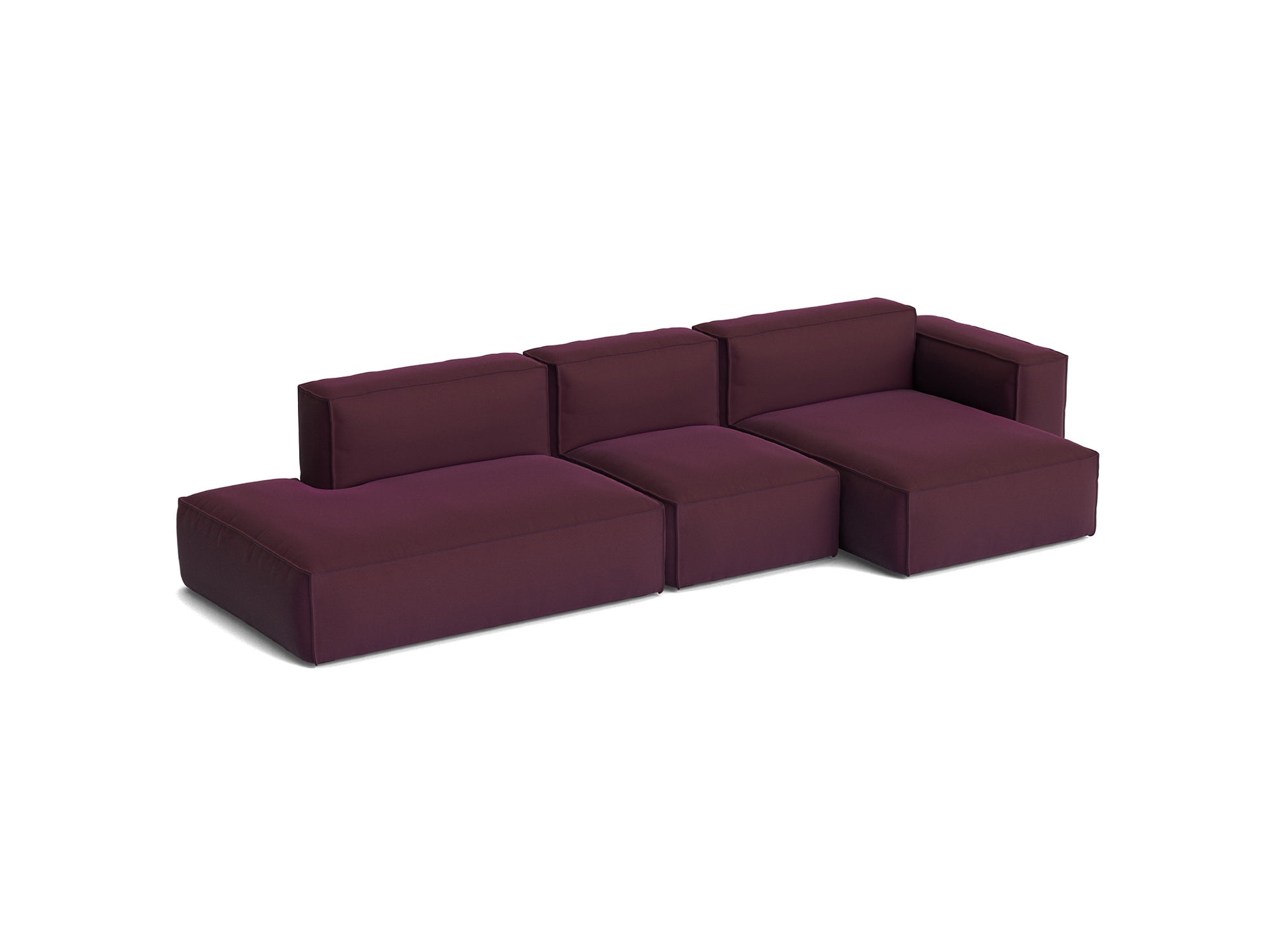 Mags Soft 3 Seater Sofa (Low Armrest) with Removable Cover by HAY - Combination 4 Right / Story  014