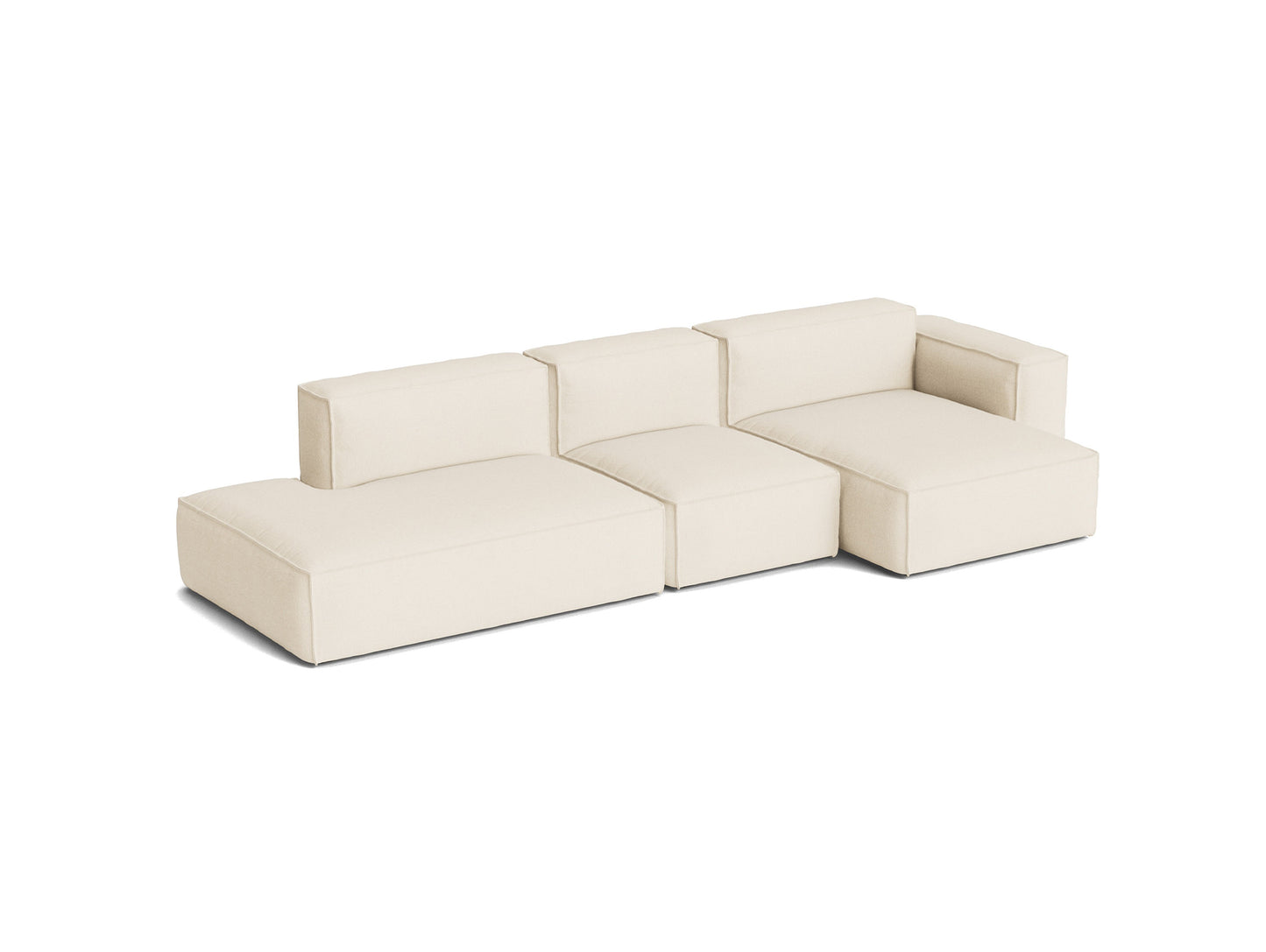 Mags Soft 3 Seater Sofa (Low Armrest) with Removable Cover by HAY - Combination 4 Right / Turf Cream