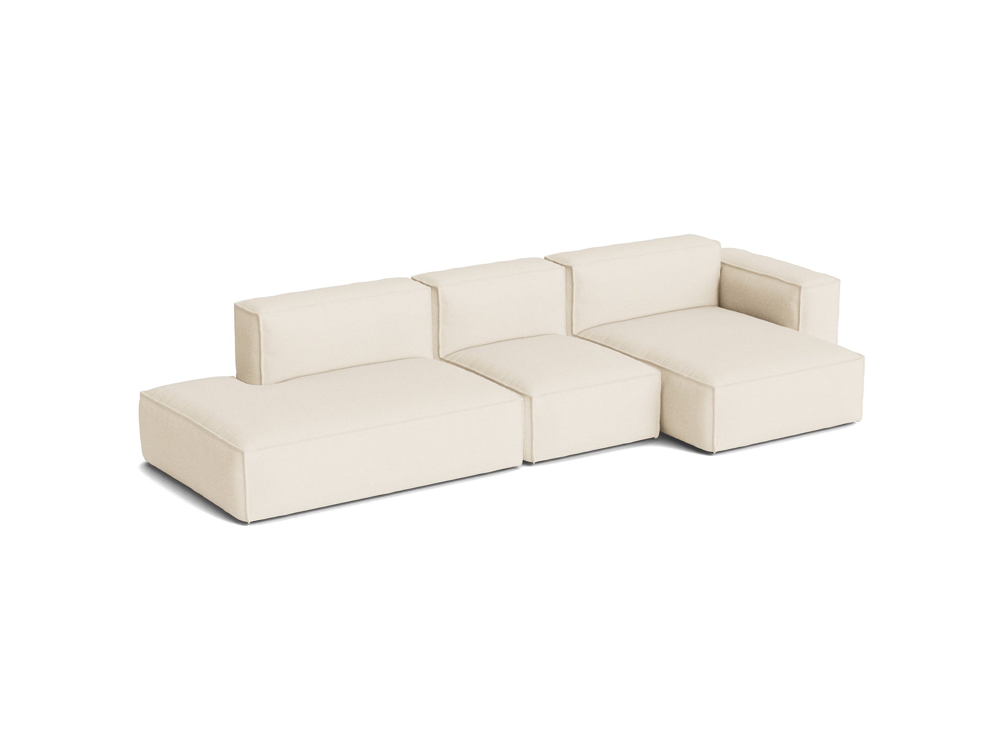 Mags Soft 3 Seater Sofa (Low Armrest) with Removable Cover by HAY - Combination 4 Right / Turf Cream