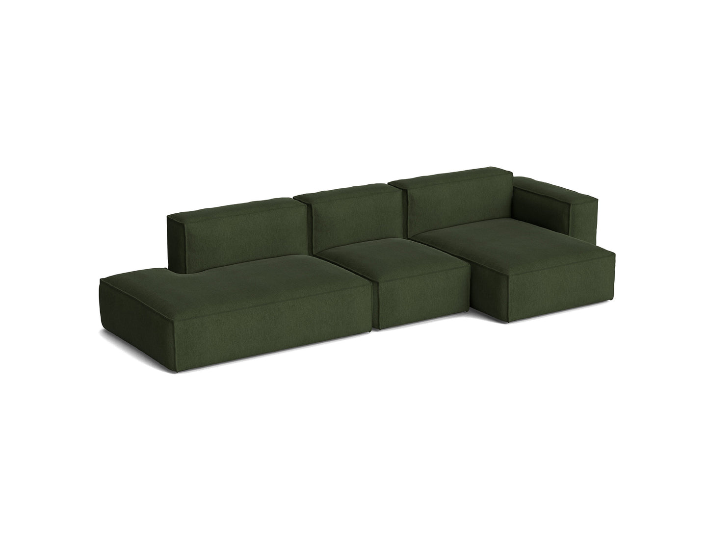 Mags Soft 3 Seater Sofa (Low Armrest) with Removable Cover by HAY - Combination 4 Right / Turf Dark Green