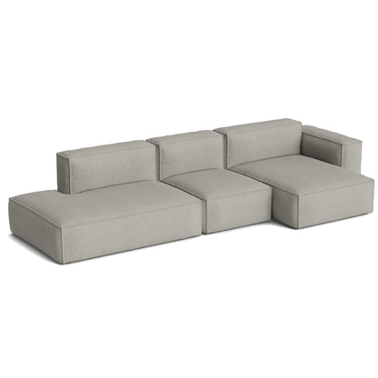 Mags Soft 3 Seater Sofa (Low Armrest) with Removable Cover by HAY - Combination 4 Right / Turf Light Grey