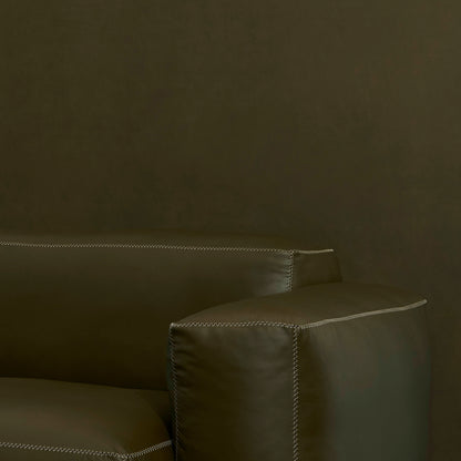 Mags Soft 2.5 Seater Sofa (Low Armrest) by HAY - Combination 1 / Sense Forest / Beige Stitching