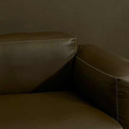 Mags Soft 2.5 Seater Sofa (Low Armrest) by HAY - Combination 1 / Sense Forest / Beige Stitching
