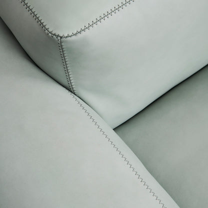 Mags Soft 2.5 Seater Sofa (Low Armrest) by HAY  - Sense Eucalyptus / Dark Grey Stitching