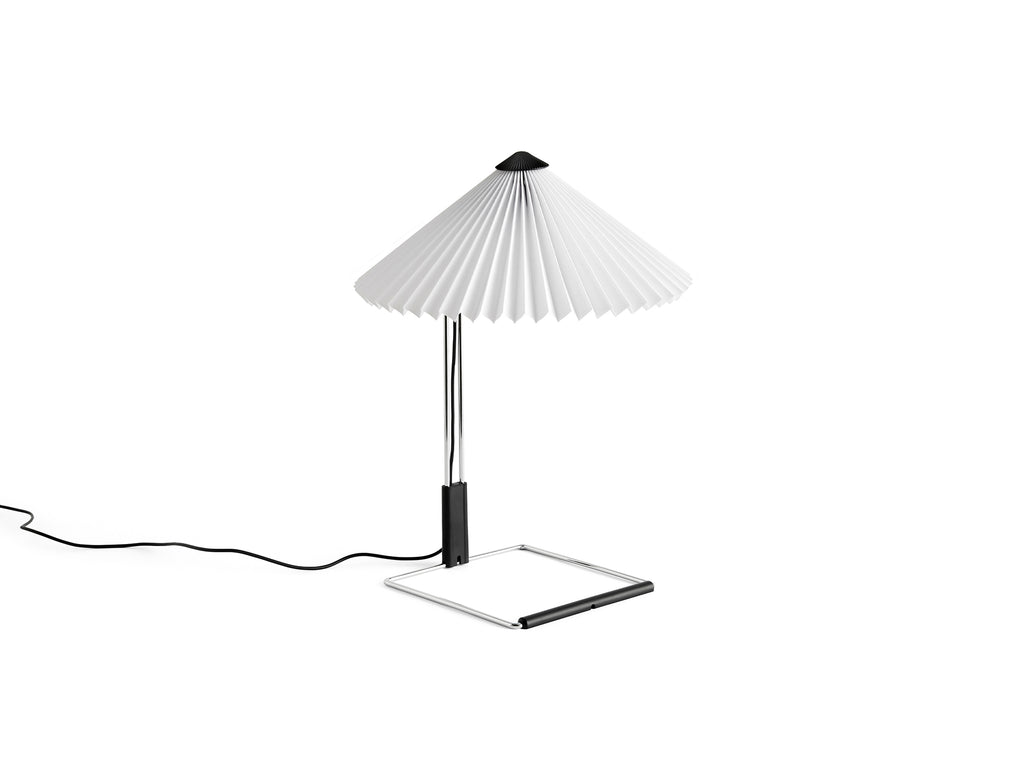 Matin Table Lamp - Mirror Plated Steel Base / White Shade by HAY