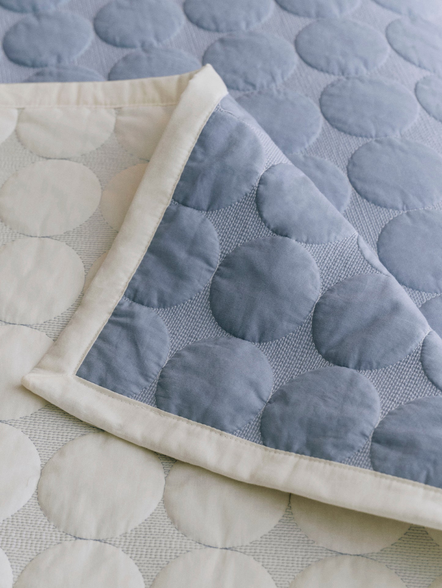 Mega Dot Bed Cover (Organic) by HAY - Dusty Blue