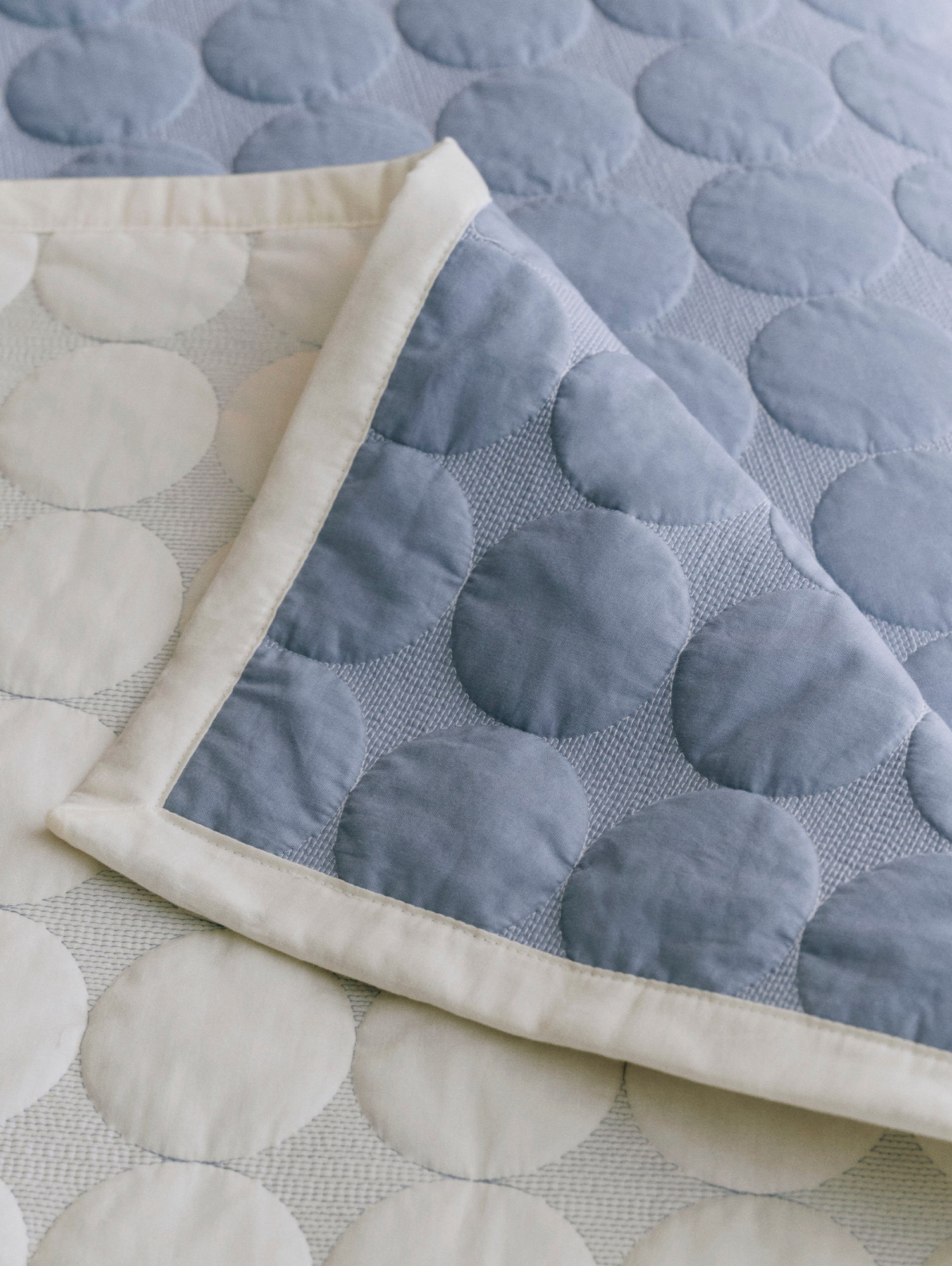 Mega Dot Bed Cover (Organic) by HAY - Dusty Blue