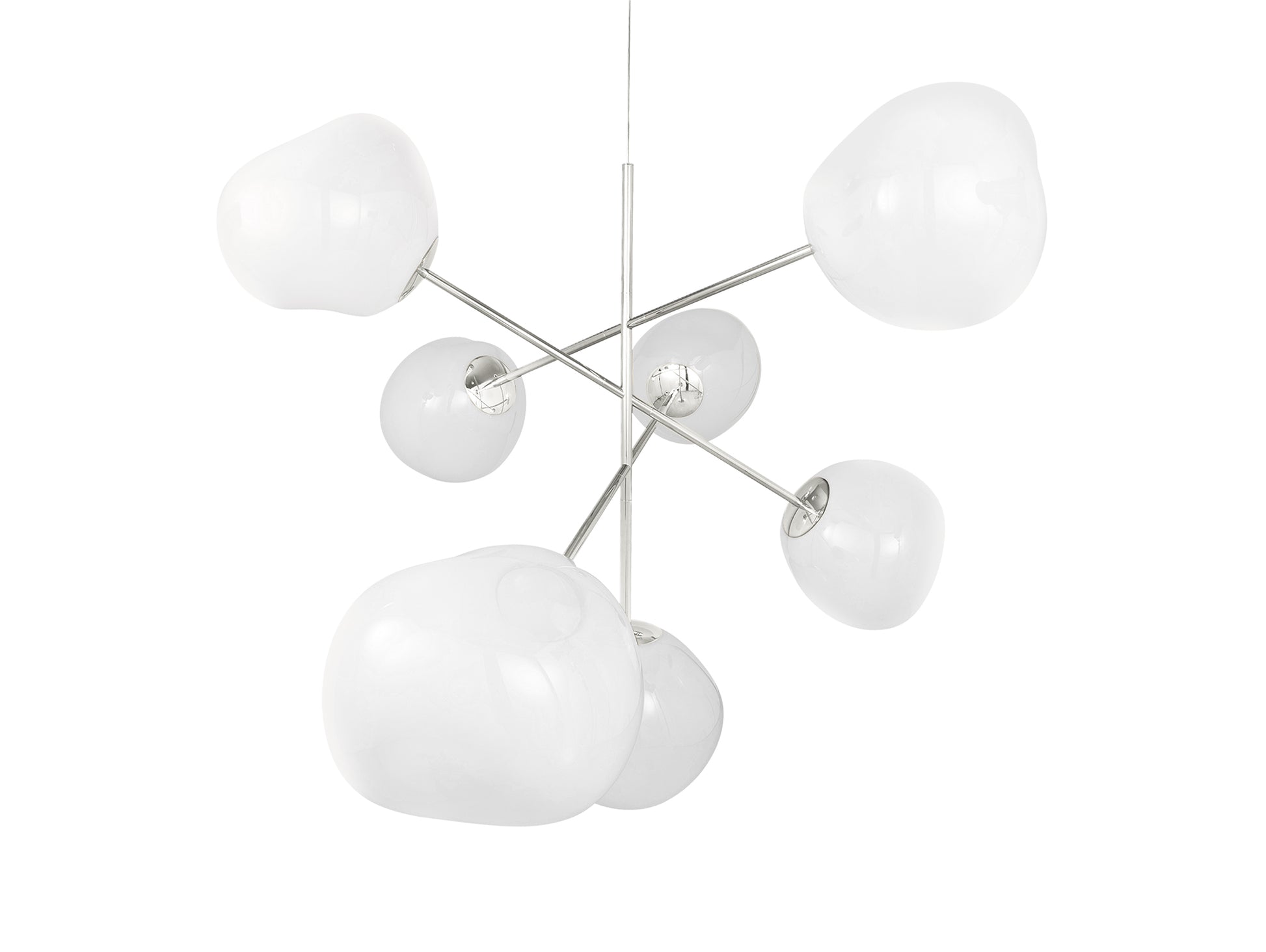 Melt LED Chandelier by Tom Dixon - Large / Opal / Silver