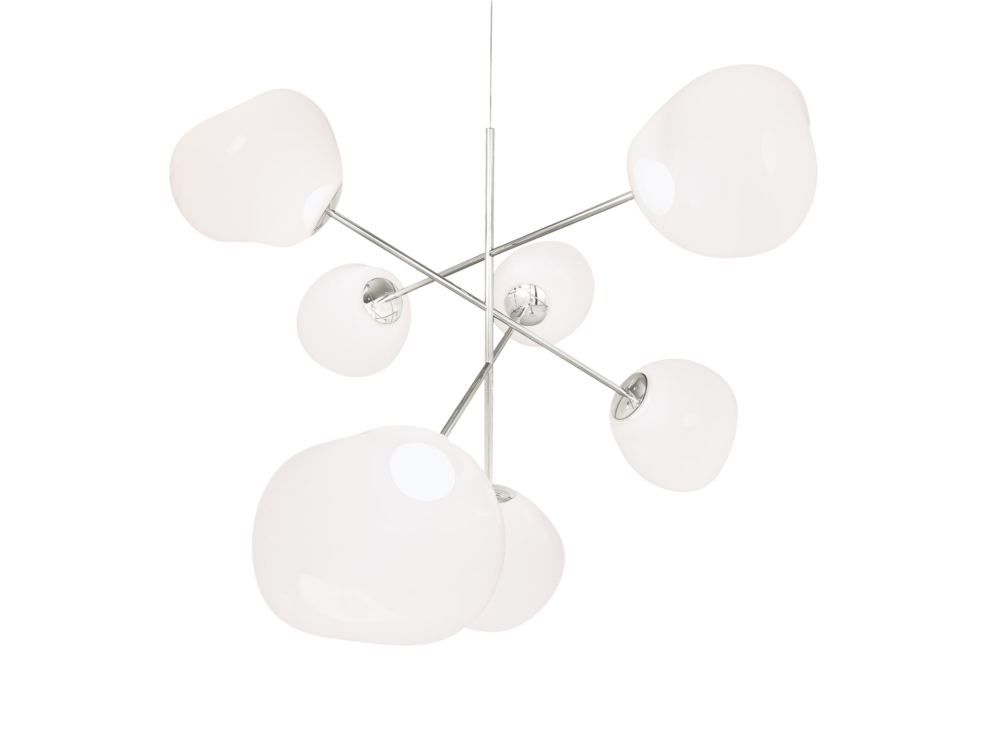 Melt LED Chandelier by Tom Dixon - Large / Opal / Silver