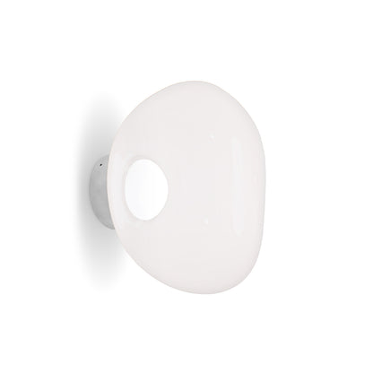 Melt Surface LED Mini Wall Lamp by Tom Dixon - Opal / Silver