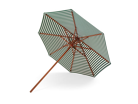 Messina Striped Umbrella by Skagerak - D300 / Light Apricot Dark Green Stripes
