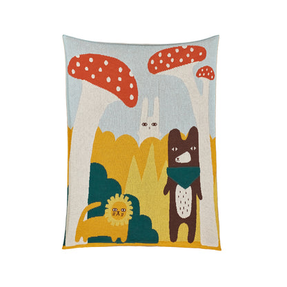 Trees and Creatures Cotton Mini Blanket by Donna Wilson