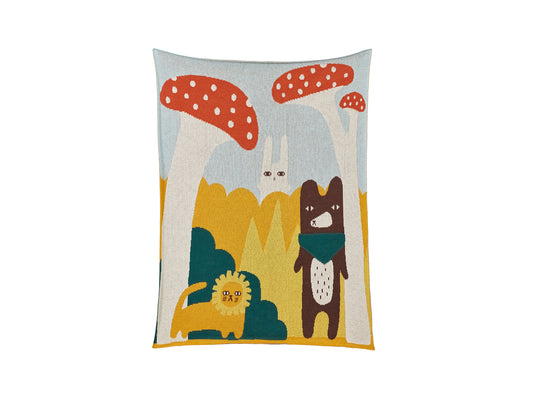 Trees and Creatures Cotton Mini Blanket by Donna Wilson
