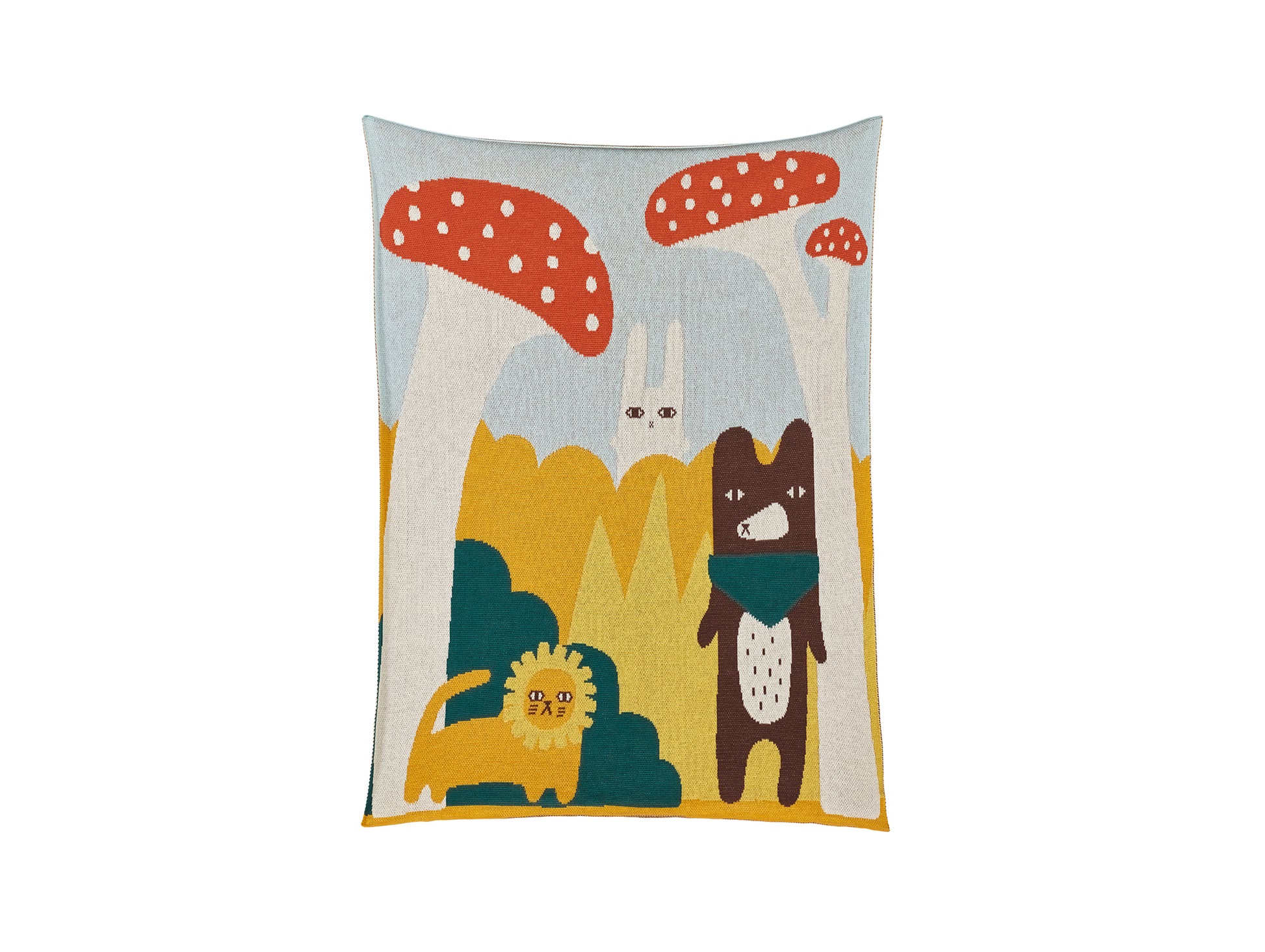 Trees and Creatures Cotton Mini Blanket by Donna Wilson